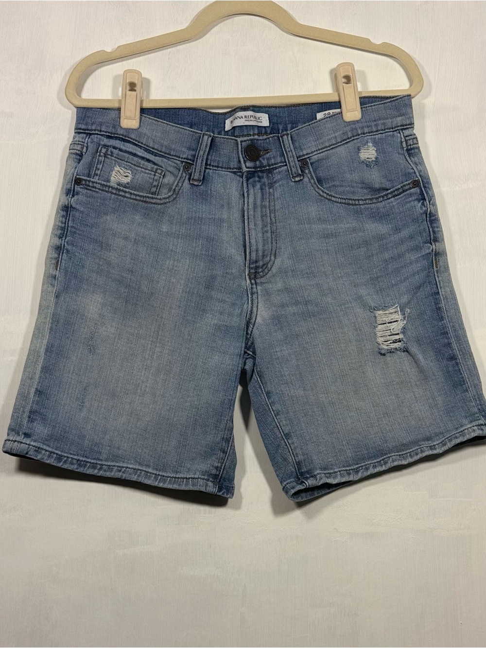 Banana Republic Light Blue Distressed Denim Shorts